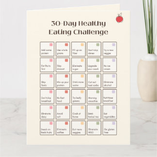 30 Day Healthy Eating | Shopping List Download  Card