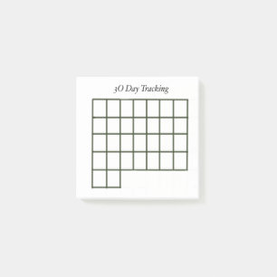 30 Day Tracker White Sticky Notes