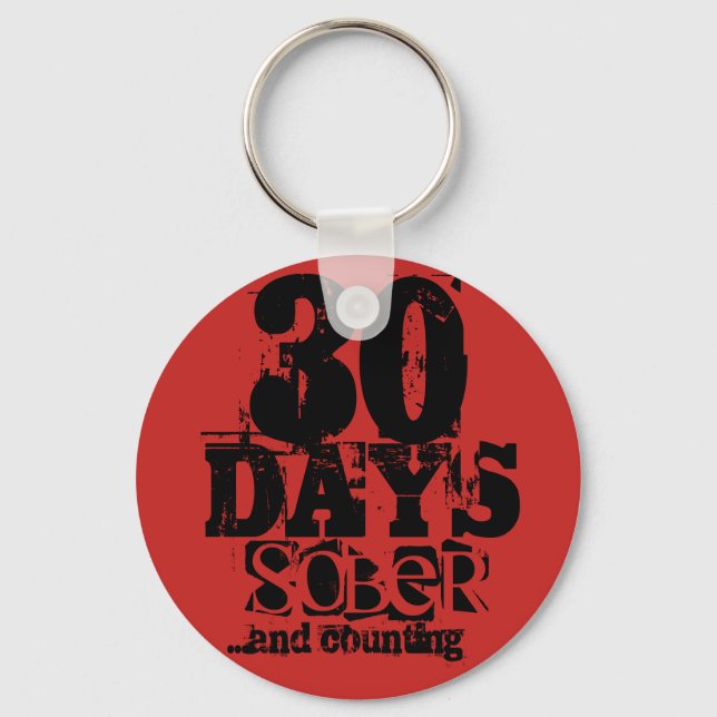 30 Days Sobriety Key Ring (Front)