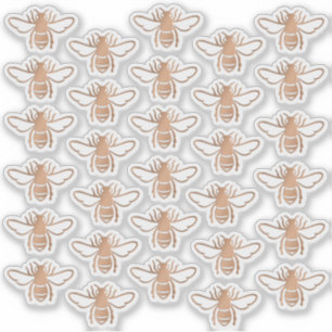 30 Embossed-style Metallic Copper Honeybees 