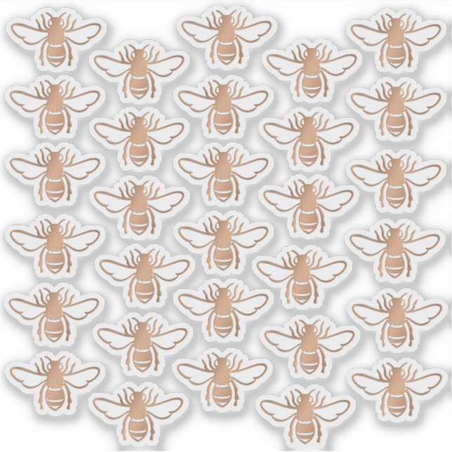30 Embossed-style Metallic Copper Honeybees  (Front)