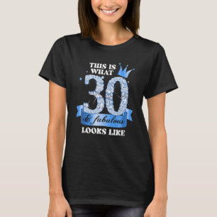 30 & Fabulous I Blue Black Party Group Candid Phot T-Shirt