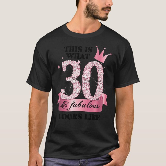 30 & Fabulous I Pink White Party Group Candid Phot T-Shirt (Front)