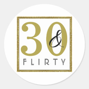 30 & Flirty 30th Birthday Party Classic Round Sticker