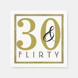 30 & Flirty 30th Birthday Party Napkin