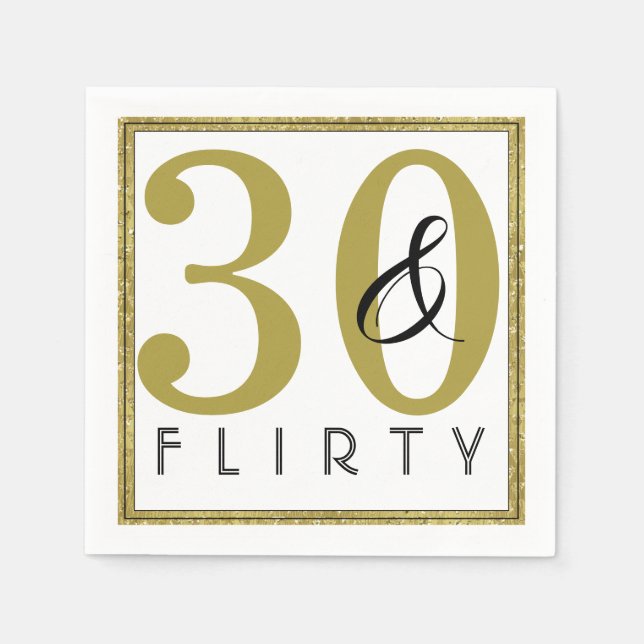 30 & Flirty 30th Birthday Party Napkin (Front)