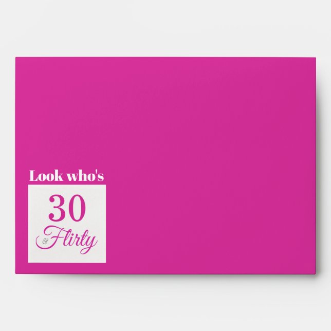 30 & Flirty birthday hot pink personalised Envelop Envelope (Front)