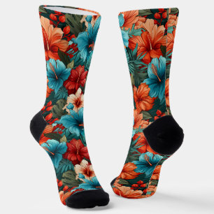 #30 Floral pattern Crew Socks