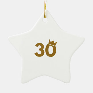 30 Gold Crown - 30th Birthday Gifts Ceramic Tree Decoration