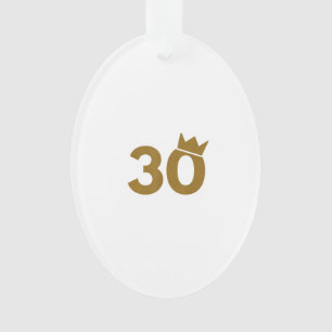30 Gold Crown - 30th Birthday Gifts Ornament