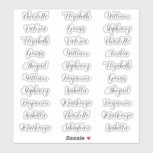 30 Guest first names typography elegant script