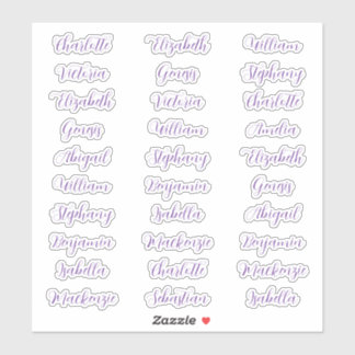30 Guest first names typography elegant script