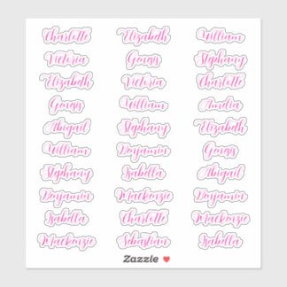 30 Guest first names typography elegant script
