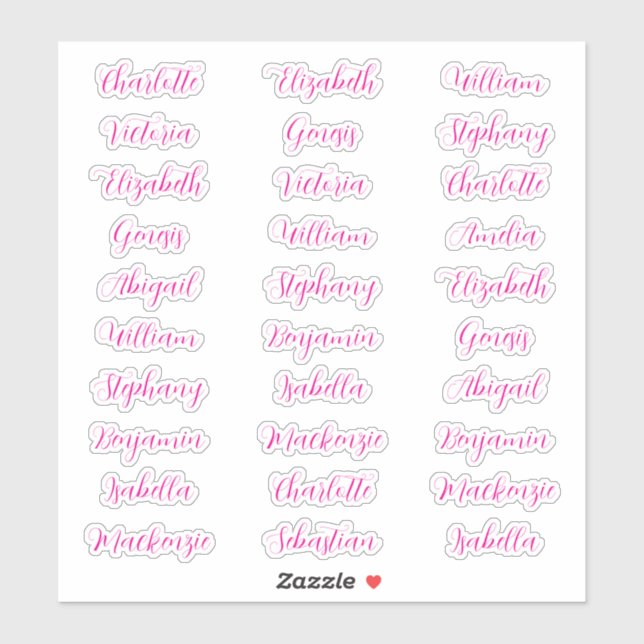 30 Guest first names typography elegant script  (Sheet)