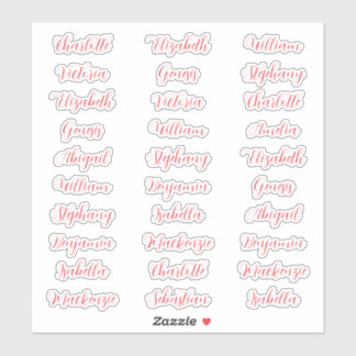 30 Guest first names typography elegant script