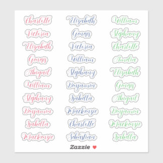 30 Guest first names typography elegant script