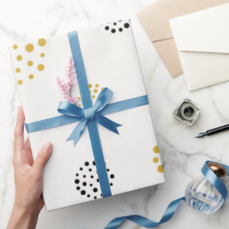 30 inches x 60 feet Elegant Dots Patterned Glossy Wrapping Paper