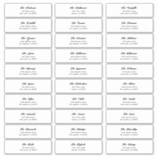 30 Individual Black Script Guest Envelope Address