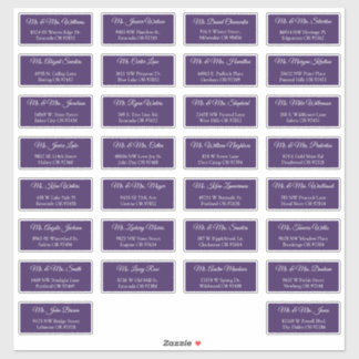 30 Individual Wedding Guest Address Labels