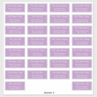 30 Individual Wedding Guest Address Labels
