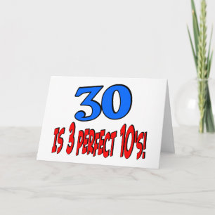 30 is 3 perfect 10s (BLUE) Card