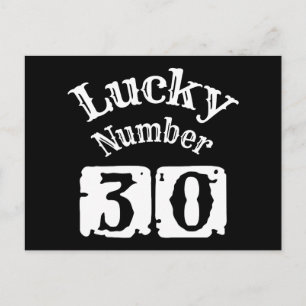 30 - Lucky Number 30 Luck Postcard