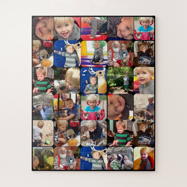 30 of Your Family and Friends Photo Collage Jigsaw Puzzle (Vertical)