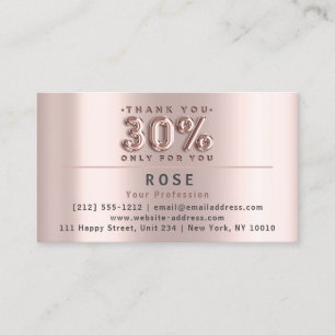 30% Off Discount Logo Thank Rose US American Flag Appointment Card
