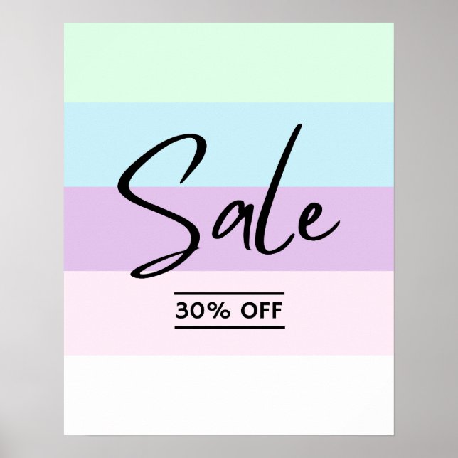 30% Off Retail Sale Sign, Boutique Sale Signage, Poster (Front)