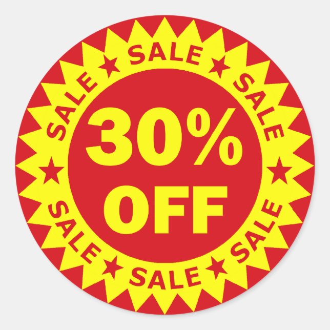 30% Off Retail Sale Stickers (Front)