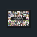 30 Photo Collage Grid - 2 Text boxes - black white Canvas Print<br><div class="desc">Use 30 SQUARE photos to create a personal photo collage. This modern, clean layout includes 2 text blocks - 1 in a trendy script and 1 in a san serif font to add a family name or a name. The background colour can be changed in the customise area. ***For best...</div>