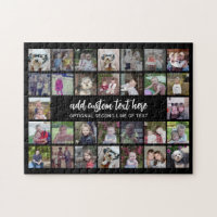30 Photo Collage Grid - 2 Text boxes - black white
