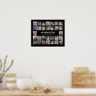 30 Photo Collage Grid - 2 Text boxes - black white