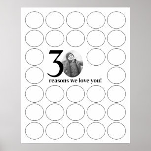 30 Reasons We Love You Birthday Memories Poster
