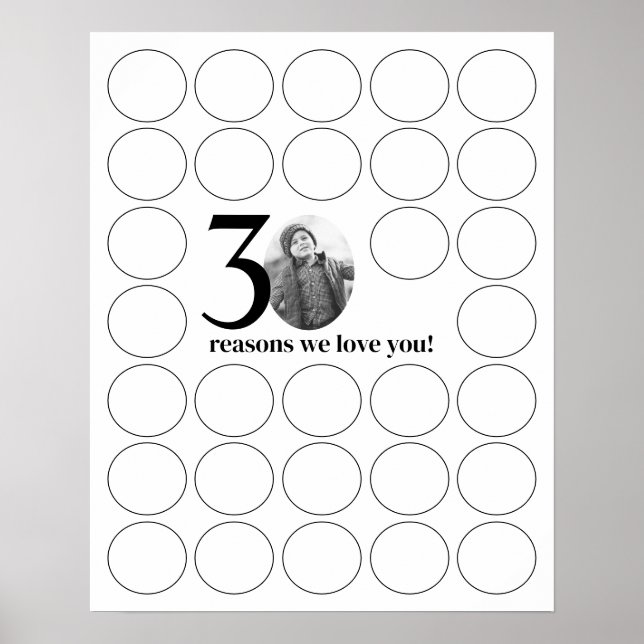 30 Reasons We Love You Birthday Memories Poster (Front)