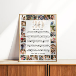 30 Reasons We Love You Birthday Photo Collage Poster