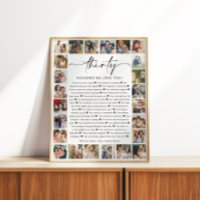 30 Reasons We Love You Photo Collage Keepsake Gift