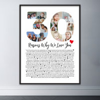 30 Reasons Why I Love You 30th Birthday Collage