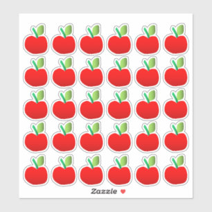 30 Red Apples Stickers