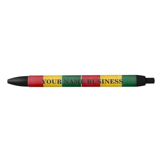 30 Reggae Stripes Black Ink Pen (Front)