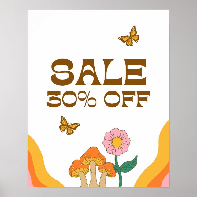 30% Sale Sign, Boutique Sale Sign, Autumn Sale Poster (Front)