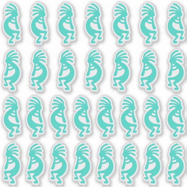 30 Southwest Turquoise Kokopelli Shapes (Front)