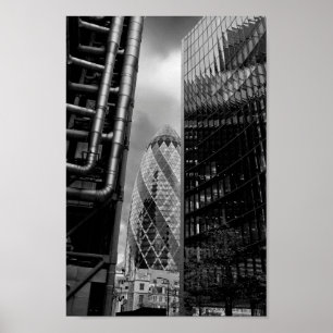 30 St Mary Axe The Gherkin Lloyds and Willis Poster