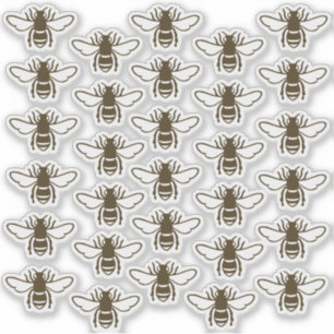 30 Stylised Honeybee Waterproof Transparent Apiary