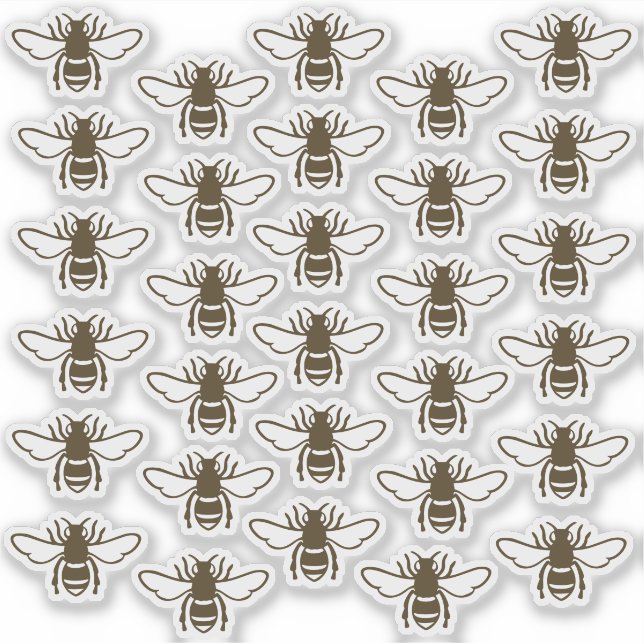30 Stylised Honeybee Waterproof Transparent Apiary (Front)