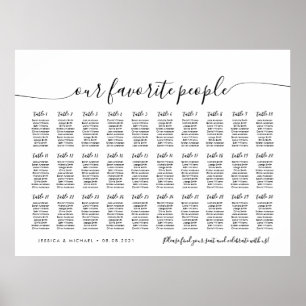 30 Tables Our Favourite People Seating Chart Plan