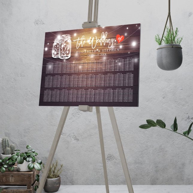 30+ Tables Wedding Seating Chart Mason Jar Lights (Creator Uploaded)