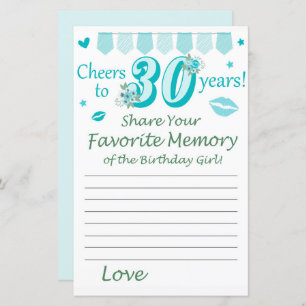 30 th birthday Favourite Memory of the Birthday Gi