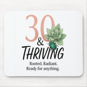 30 & Thriving – Succulent and Beetle Birthday Mouse Mat