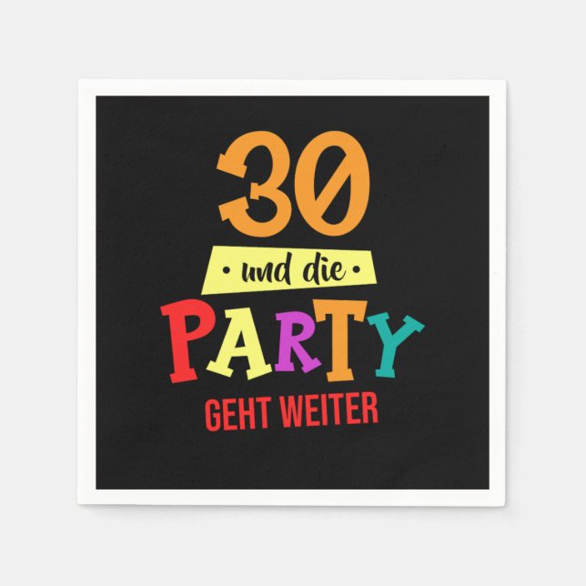 30 Und Die Party 30 th Birthday Celebration Gift  Napkin (Front)